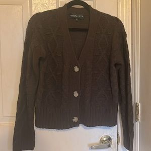 Kendall and Kylie Knitted brown cropped cardigan